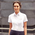 Russell Collection Ladies Short Sleeve Herringbone Shirt