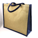 Large Natural Bag with Dyed Gusset