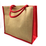 Large Natural Bag with Dyed Gusset