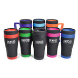 Black Rubberised Travel Mug