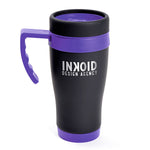 Black Rubberised Travel Mug