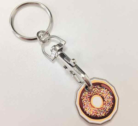 Printed Trolley Coin Key Ring - Full Colour