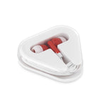 Earbuds in Triangular Case